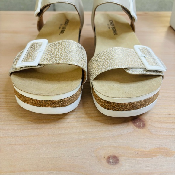 Josef Seibel Women's Quinn02 Leather Buckle Detail Wedge Sandals Size 40 or 9 - Picture 6 of 10